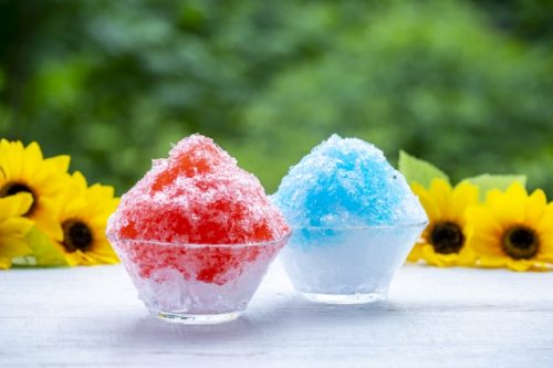 Sunflowers and shaved ice